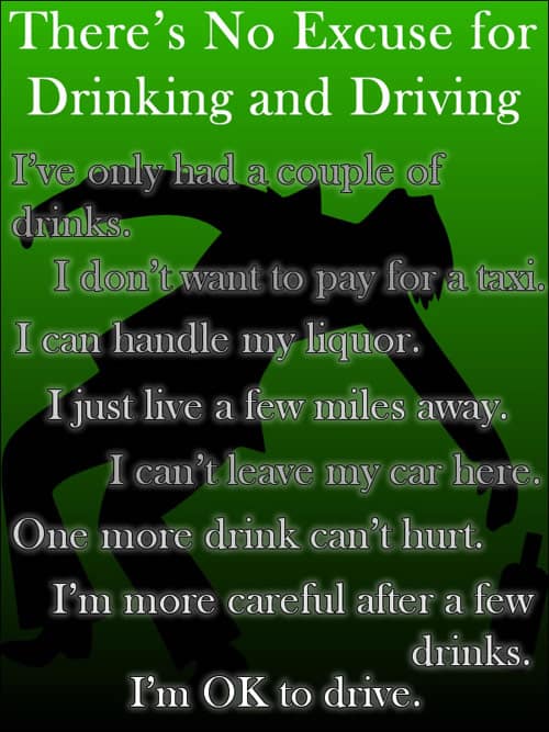 Drinking and Driving Excuses Infographic