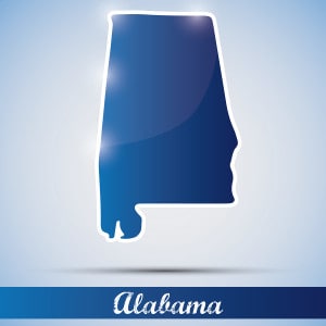 shiny icon in form of Alabama state, USA