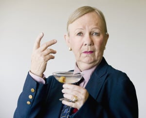 Dramatic Senior Woman With A Martini